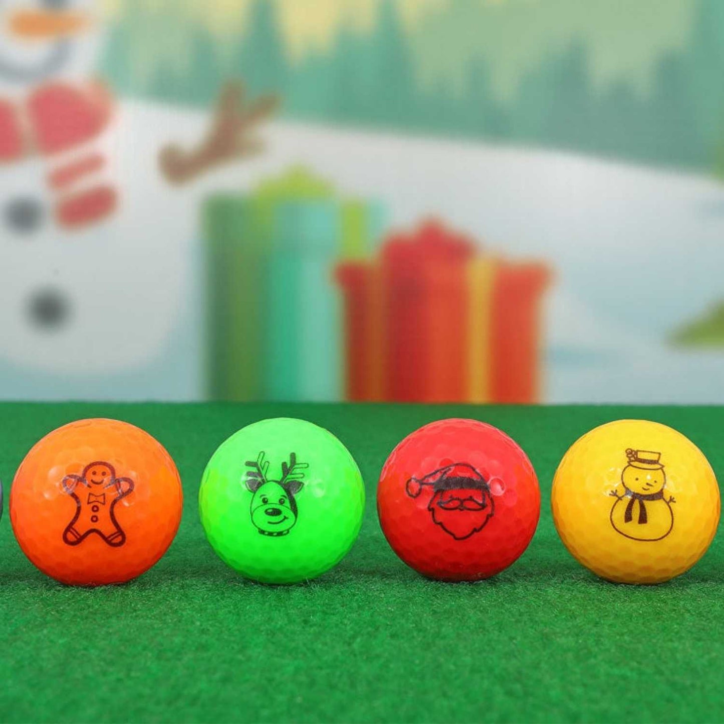 Mini-balles de golf de Noël – Imprimé noir