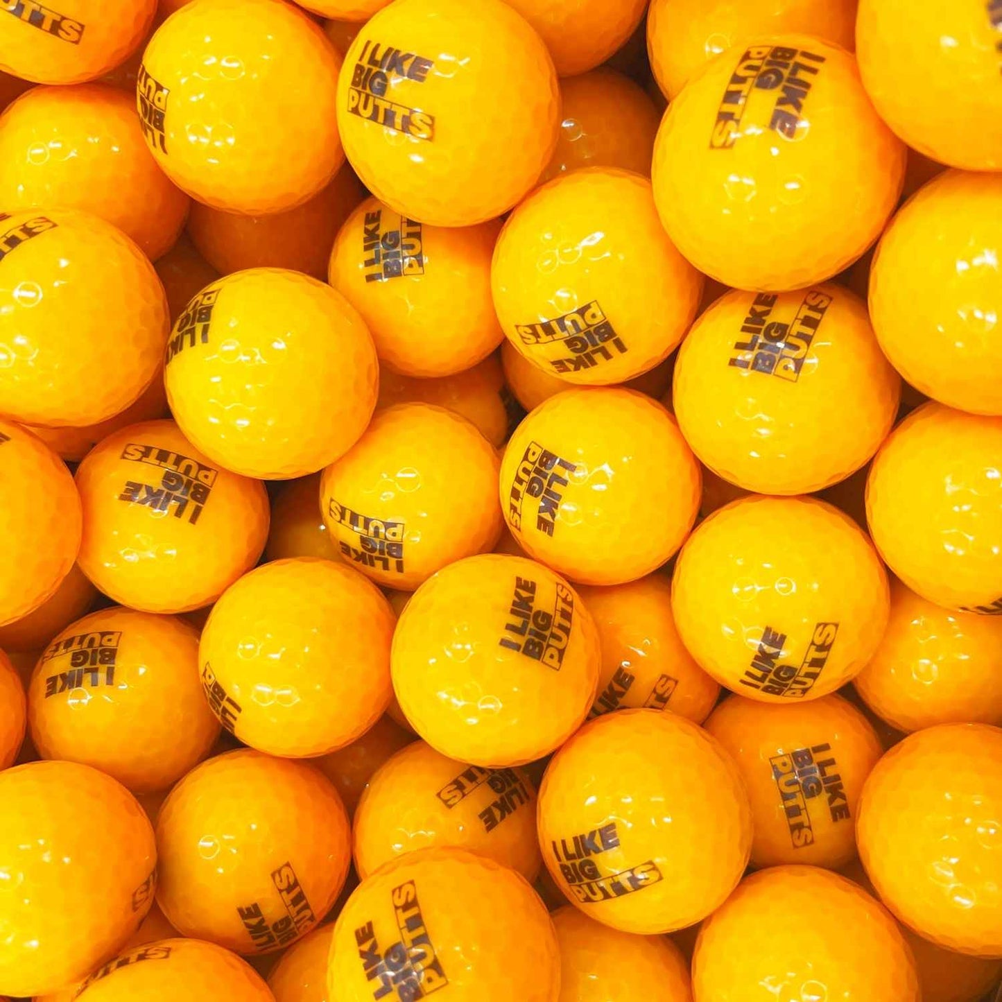 i like big putts lane 7 branded balls in yellow
