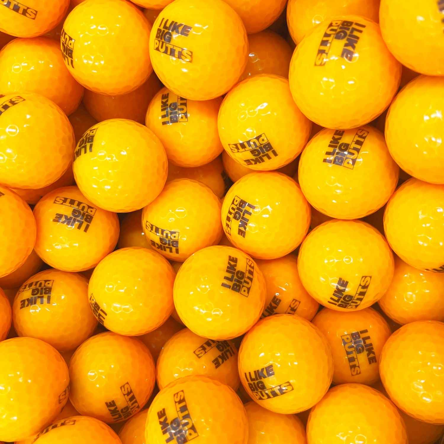 i like big putts lane 7 branded balls in yellow