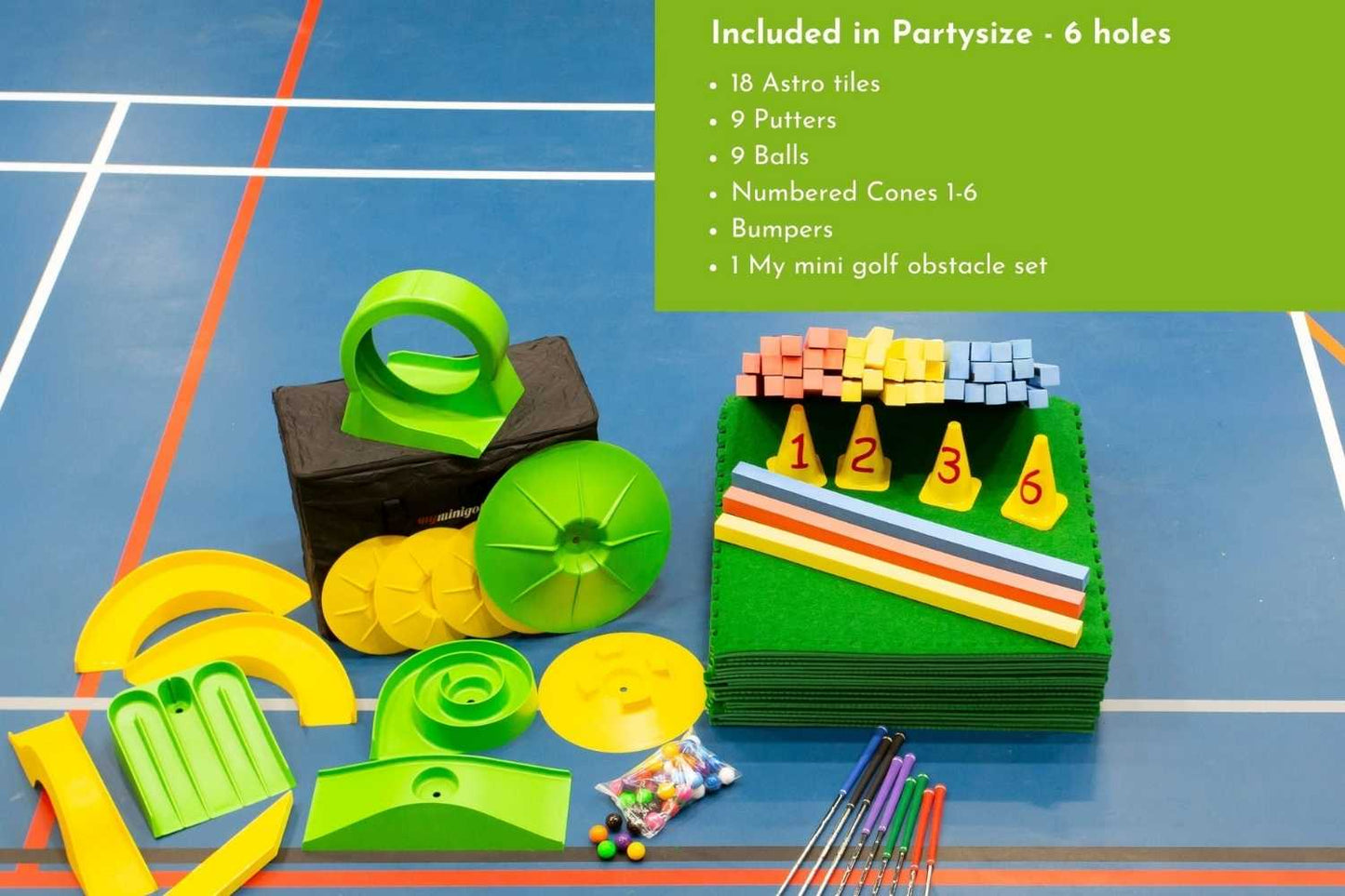 Parcours de mini-golf pour groupes scolaires (6 trous)