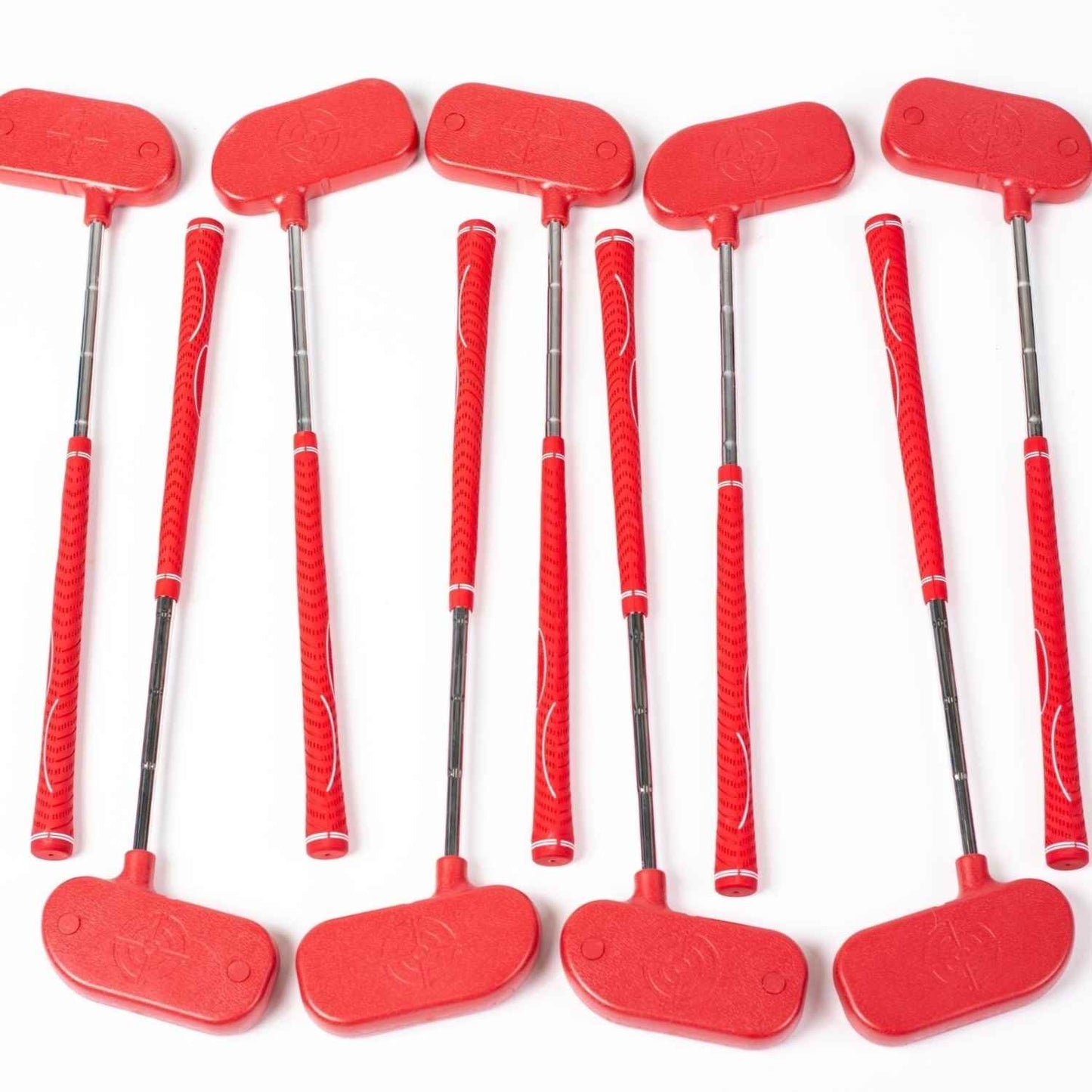 toddlers plastic mini golf putters red, oversized head.
