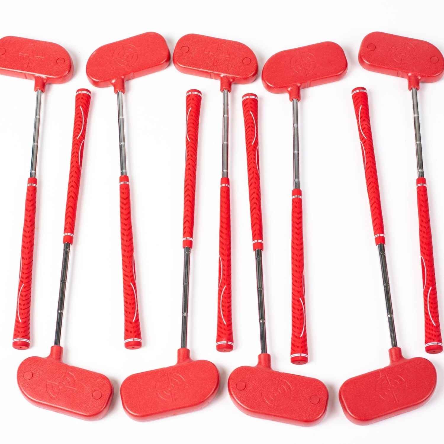 toddlers plastic mini golf putters red, oversized head.
