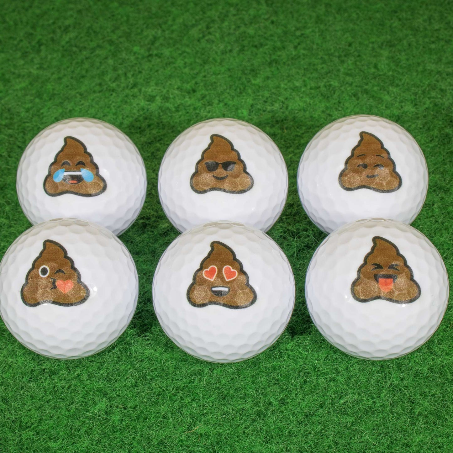 Poop Emoji Mini Golf Balls - White