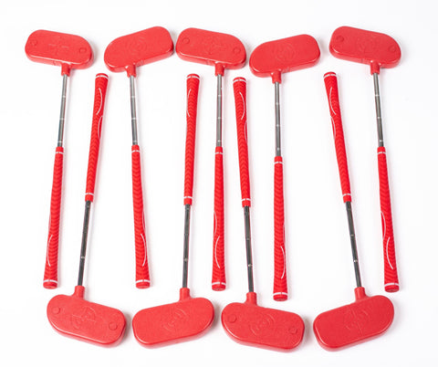 toddlers plastic mini golf putters red, oversized head. 