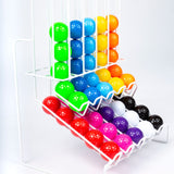side view of wire ball rack- white