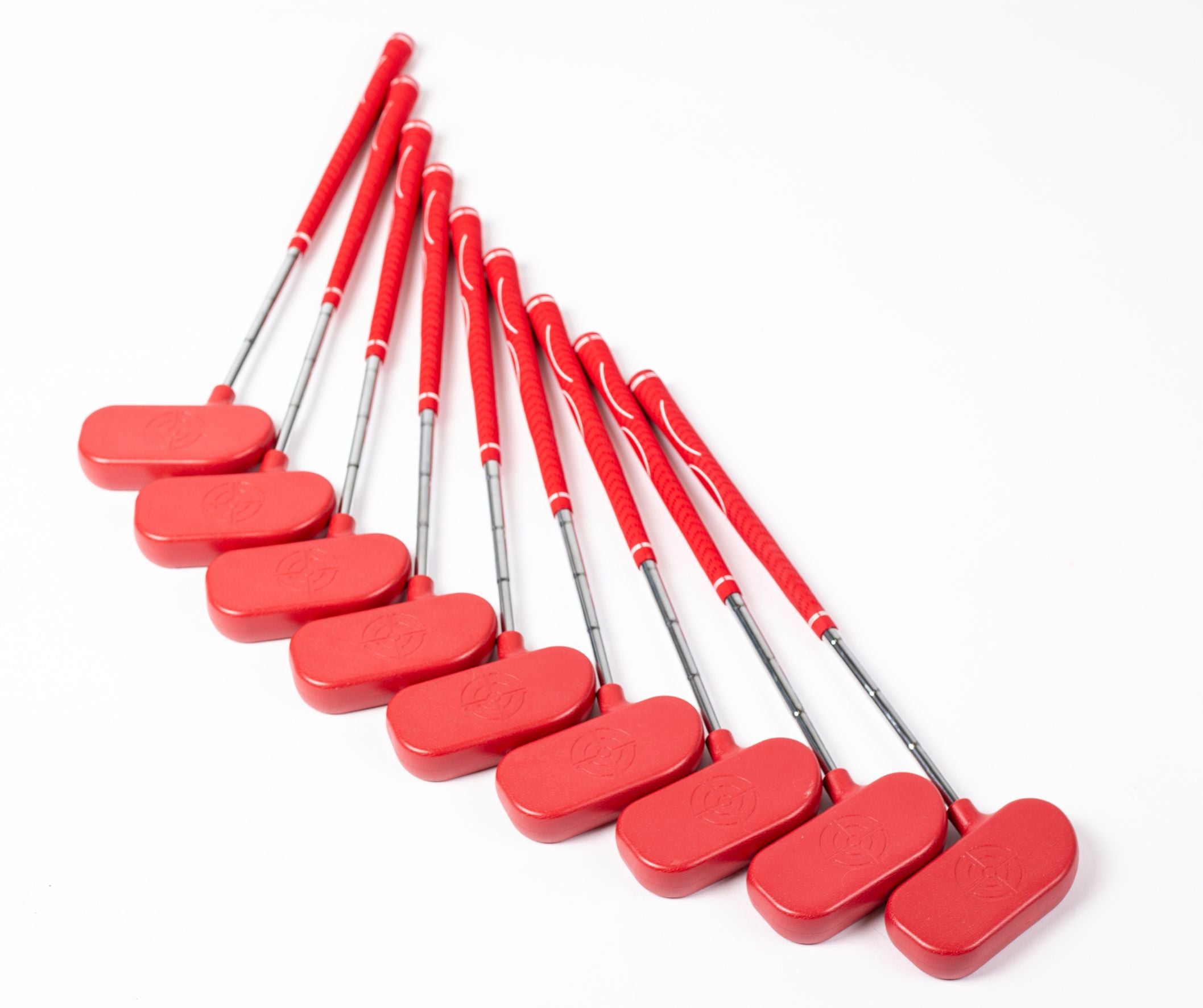 9 toddlers putters in red, plastic oversized head