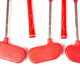 red toddlers putters close up image of head detail