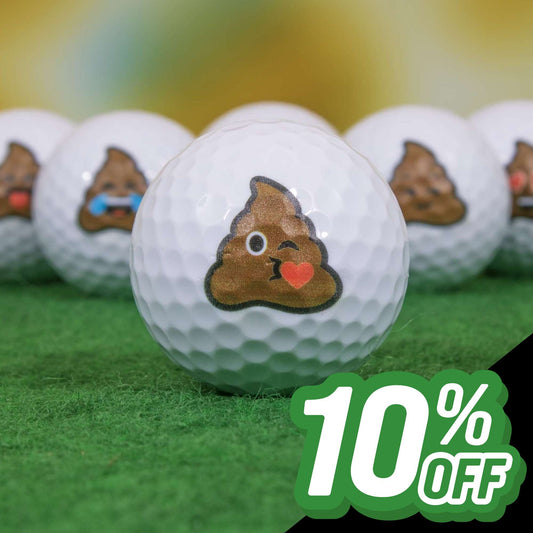 Palline da Minigolf Emoji Cacca - Bianche