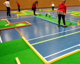 children playing on monstersize mini golf course