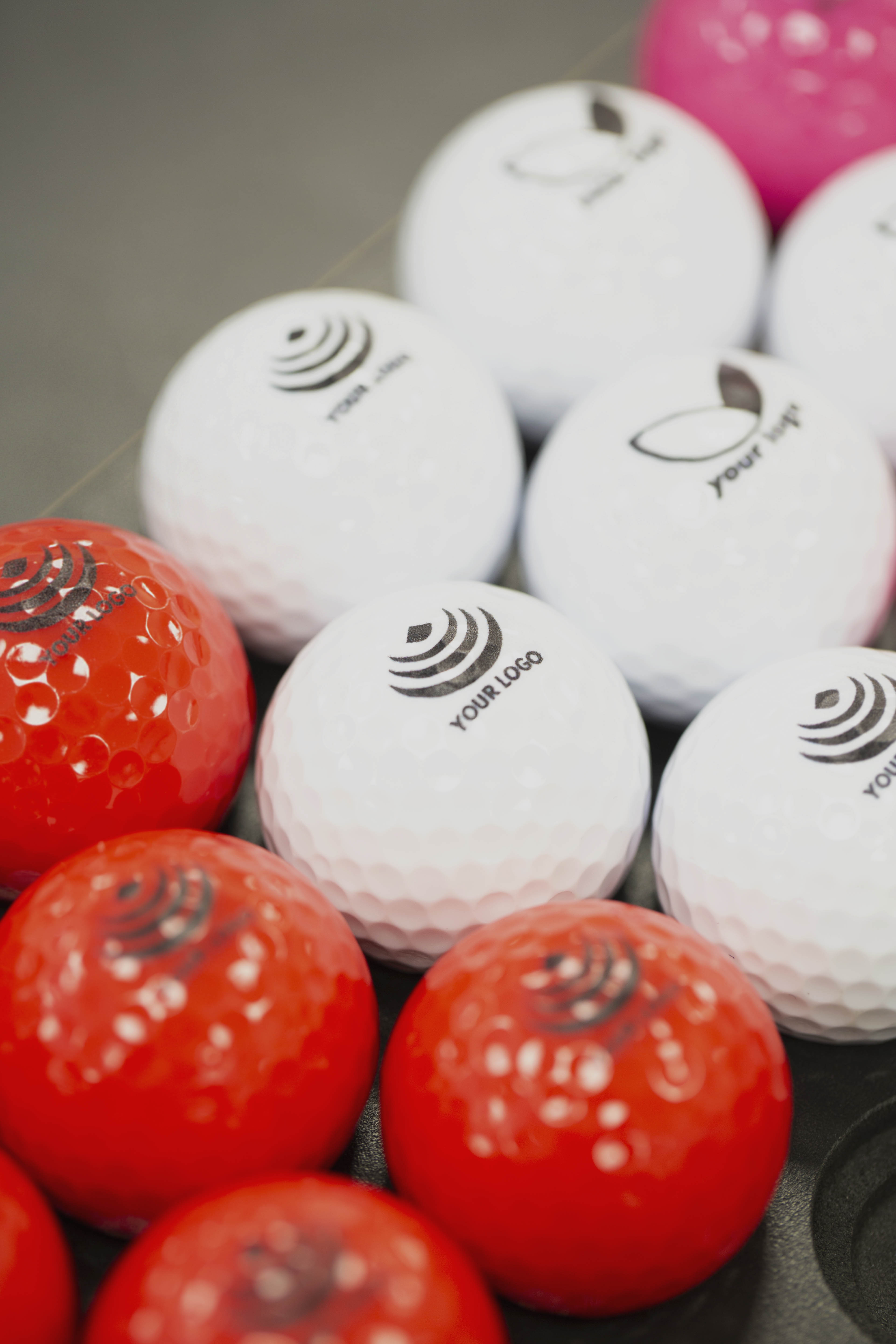 white and red your logo balls samples