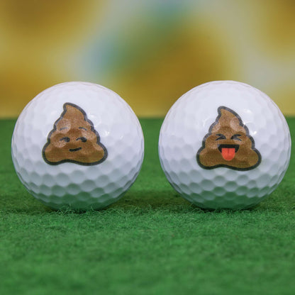 Poop Emoji Mini Golf Balls - White