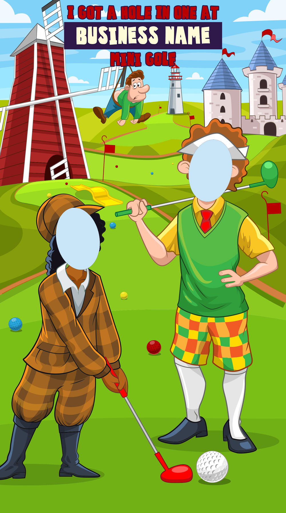 Crazy Golf Photo Standins: Traditional (Windmill & Castle)