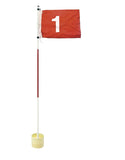 Golf flag stick with putting cup