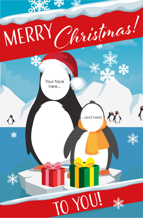 Personalised Funny Penguins Giant Card available at 180cm tall!