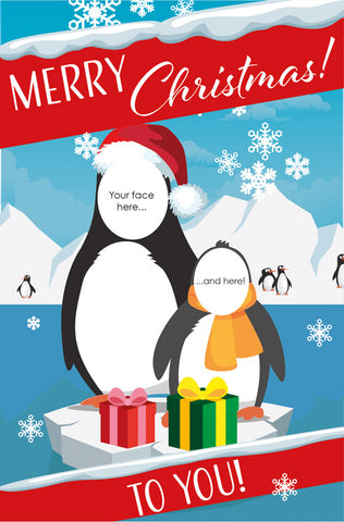 Personalised Funny Penguins Giant Card available at 180cm tall!