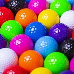 Low Bounce Mini Golf Balls, Gloss Finish - Set of 6