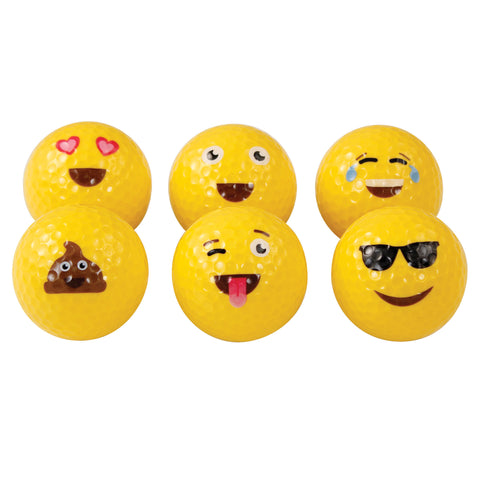 Emoji Golf Balls (Pack of 6 Assorted) - Event Stuff Ltd Owns Putterfingers.com!