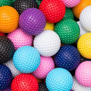 Low Bounce Mini Golf Balls, Matte Finish. Pack of 6.