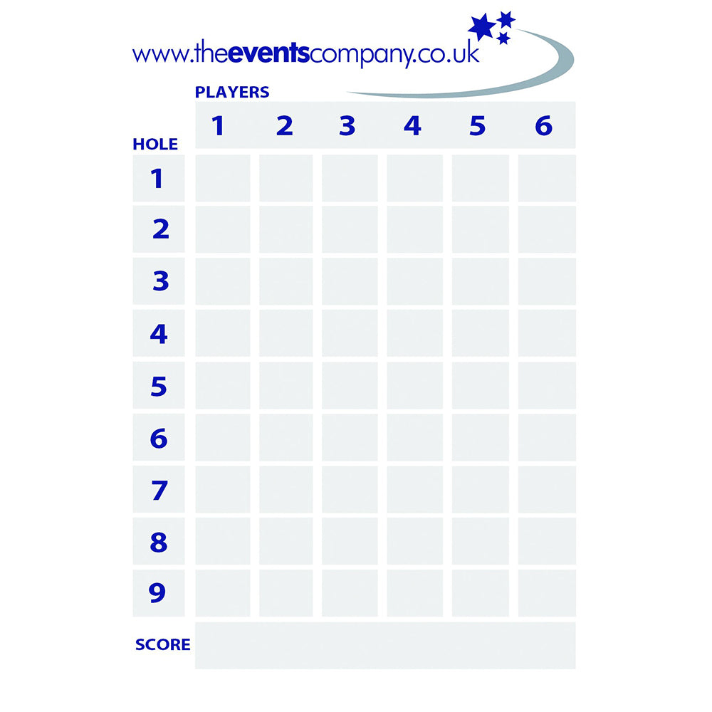 Branded Scorecards - Event Stuff Ltd Owns Putterfingers.com!